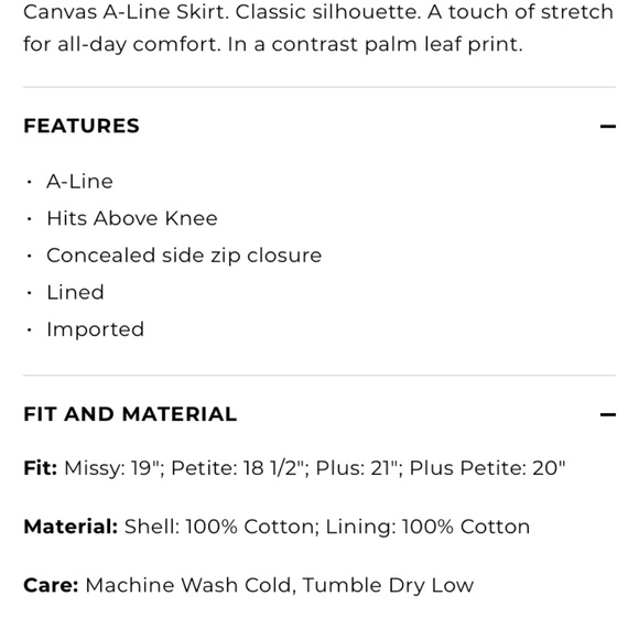 Talbots a line palm‎ leaf skirt. NWT. Retail 79.50 - Picture 5 of 5